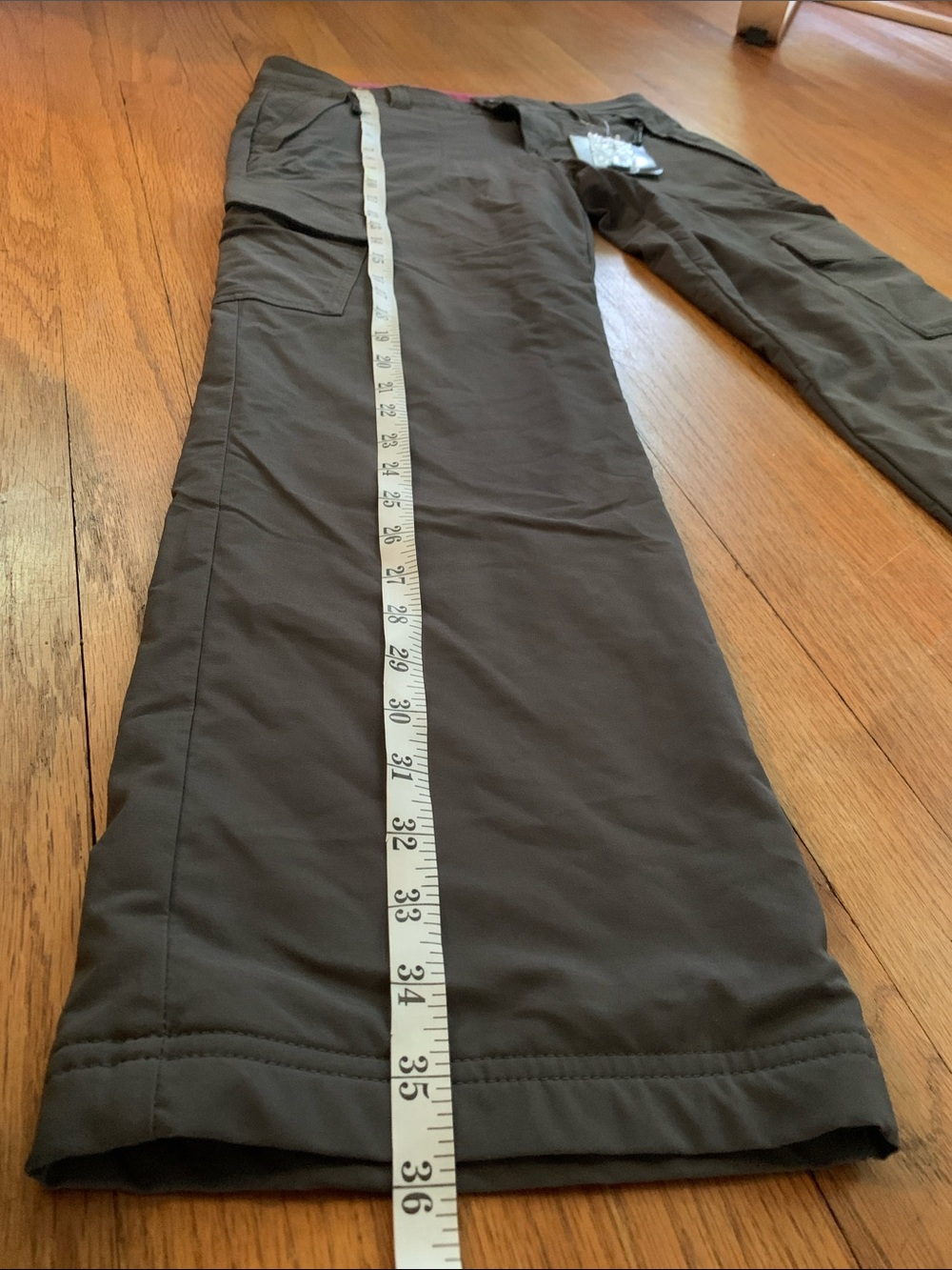 NWT Eddie Bauer Women's Charcoal Hiking Pants Pink Fleece Lining Women’s 4P - Picture 12 of 16